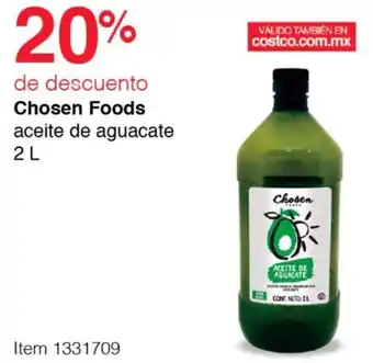 Costco Chosen Foods aceite de aguacate 2L oferta