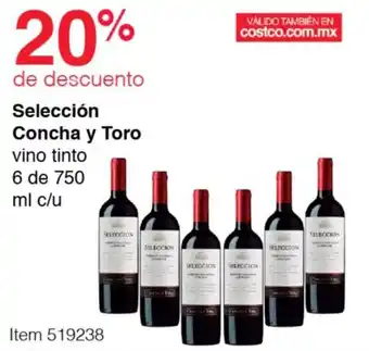 Selección Concha y Toro vino tinto 6 de 750 ml c/u