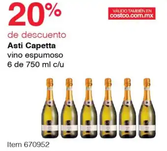 Costco Asti Capetta vino espumoso 6 de 750 ml c/u oferta