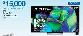 Costco LG Smart TV OLED EVO 4K 77" oferta