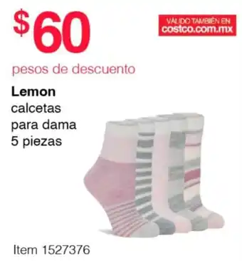 Costco Lemon calcetas para dama 5 piezas oferta