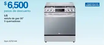 Costco LG estufa de gas 30" 5 quemadores oferta