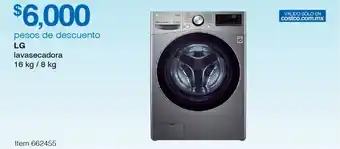 Costco LG lavasecadora 16 kg / 8 kg oferta