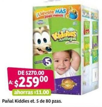 Soriana Híper Pañal Kiddies et. 5 de 80 pzas oferta