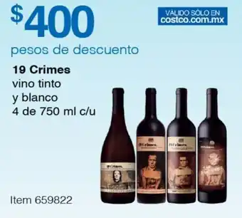 19 Crimes vino tinto y blanco 4 de 750 ml c/u