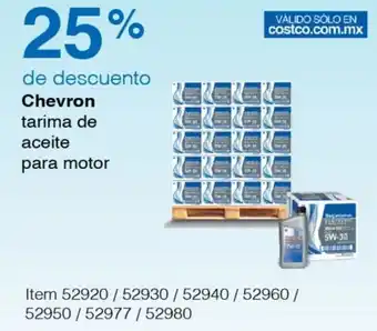 Costco Chevron tarima de aceite para motor oferta