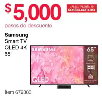 Costco Samsung Smart TV QLED 4K 65" oferta