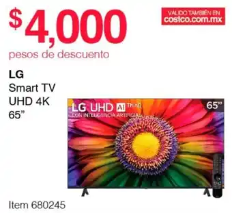 Costco LG Smart TV UHD 4K 65" oferta
