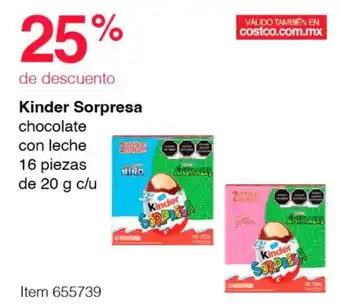 Kinder Sorpresa chocolate con leche 16 piezas de 20 g c/u