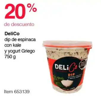 DeliCo dip de espinaca con kale y yogurt Griego 750 g