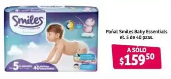 Soriana Híper Pañal Smiles Baby Essential et. 5 de 40 pzas oferta