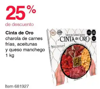 Costco Cinta de Oro charola de carnes frías, aceitunas y queso manchego 1 kg oferta