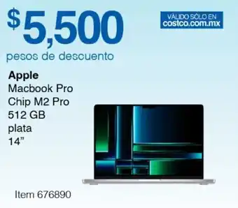 Costco Apple Macbook Pro Chip M2 Pro 512GB plata 14" oferta