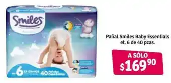 Pañal Smiles Baby Essential et. 6 de 40 pzas