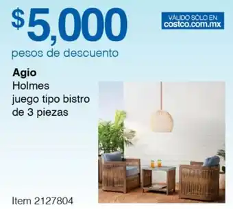 Costco Agio Holmes juego tipo bistro de 3 piezas oferta