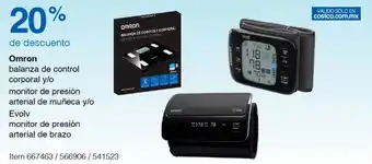 Costco Omron balanza de control corporal y/o monitor de presión arterial de muñeca y/o Evolv monitor de presión arterial de brazo oferta