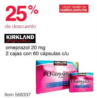 Costco KIRKLAND omeprazol 20 mg 2 cajas con 60 cápsulas c/u oferta