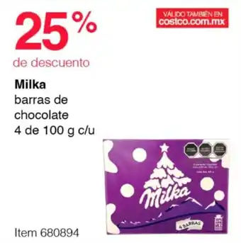 Milka barras de chocolate 4 de 100 g c/u