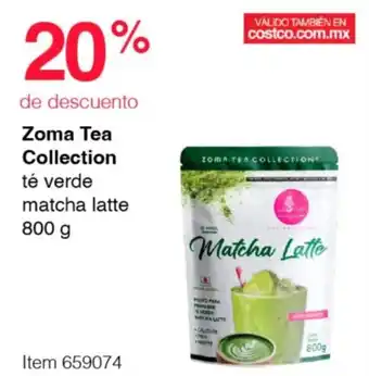 Costco Zoma Tea Collection té verde matcha latte 800 g oferta