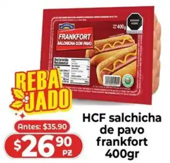 HEB HCF salchicha de pavo frankfort 400gr oferta