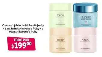 Compra 1 Jabón Facial Pond's Fruity + 1 Gel hidratante Pond's Fruity + 1 Mascarilla Pond's Fruity