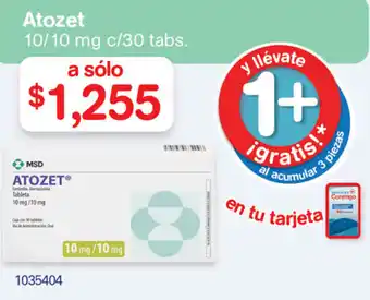 Farmacias Benavides Atozet 10/10mg c/30 tabs. oferta
