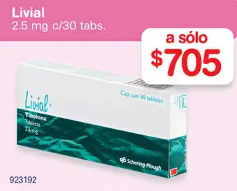 Farmacias Benavides Livial 2.5mg c/30 tabs. oferta