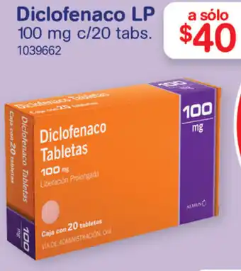 Farmacias Benavides Diclofenaco LP 100mg c/20 tabs. oferta