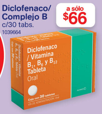 Farmacias Benavides Diclofenaco/Complejo B c/30 tabs. oferta