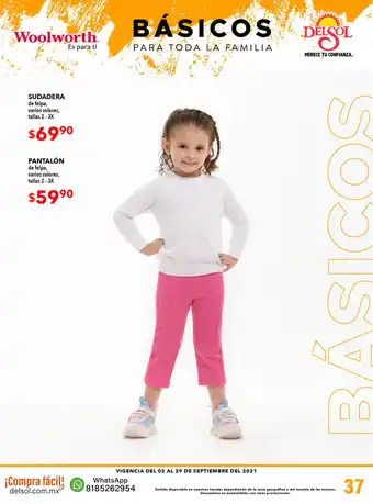 Woolworth Pantalon de felpa, varios colores, tallas 2 - 3x oferta
