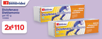 Farmacias Benavides Diclofenaco Dietilamonio Gel 2x60g oferta