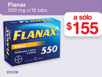 Farmacias Benavides Flanax 550mg c/12 tabs. oferta