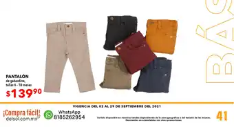 Woolworth Pantalon de gabardina, tallas 6-18 meses oferta