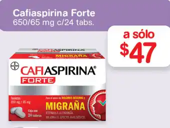 Cafiaspirina Forte 650/65mg c/24 tabs.