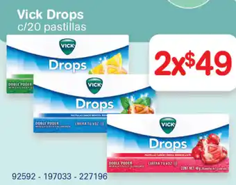 Farmacias Benavides Vick Drops c/20 pastillas oferta