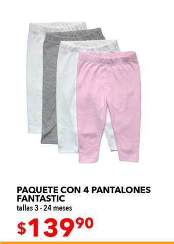 Paquete Con 4 Pantalones Fantastic tallas 3 - 24 meses