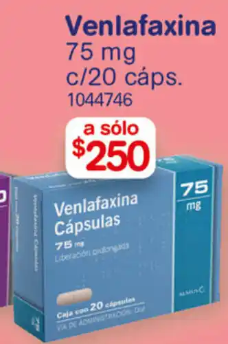Farmacias Benavides Venlafaxina 75mg c/20 cáps. oferta