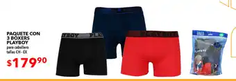 Paquete Con 3 Boxers Playboy para caballero tallas CH - EX