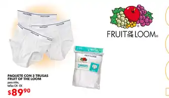 Woolworth Paquete Con 3 Trusas Fruit of the Loom para Niño, tallas CH - EX oferta