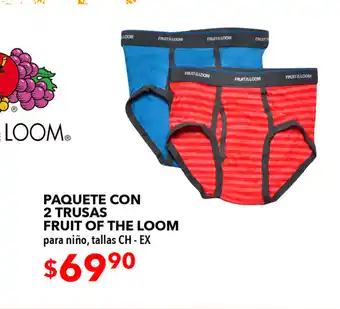 Woolworth Paquete Con 2 Trusas Fruit of the Loom para Niño, tallas CH - EX oferta