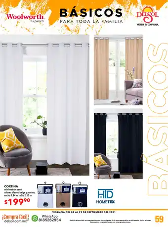 Woolworth Cortina minimat un panel colores blanco, beige y marino, ancho 1.44m x alto 2.13m oferta
