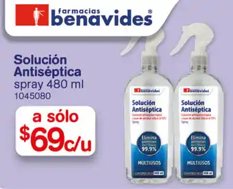 Farmacias Benavides Solución Antiséptica Spray 480ml oferta