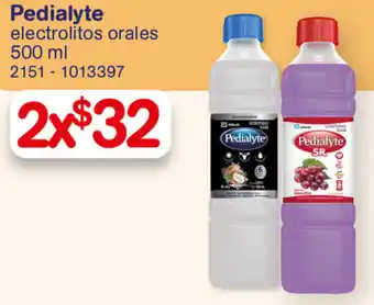 Farmacias Benavides Pedialyte Electrolitos Orales 2x500ml oferta