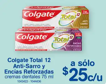 Farmacias Benavides Colgate Total 12 anti-Sarro y Encías Reforzadas 75ml oferta
