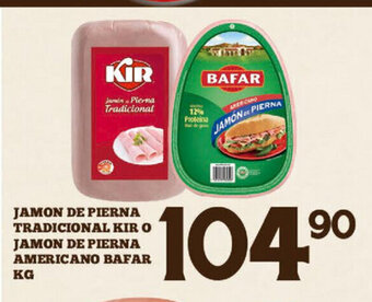 Alsuper Jamon de Pierna Tradicional Kir o Jamon de Pierna Americano Bafar kg oferta