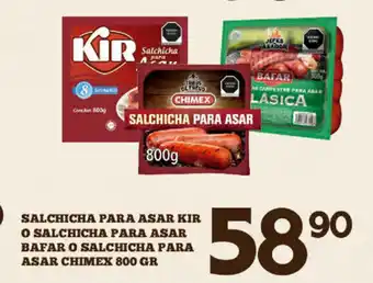Alsuper Salchicha Para Asar Kir o Salchicha para Asar Bafar o Salchicha para Asar Chimex 800gr oferta