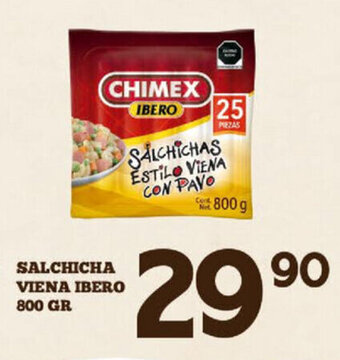 Alsuper Salchicha Viena Ibero 800gr oferta