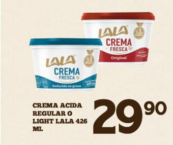 Alsuper Crema Acida Regular o Light Lala 426 ml oferta