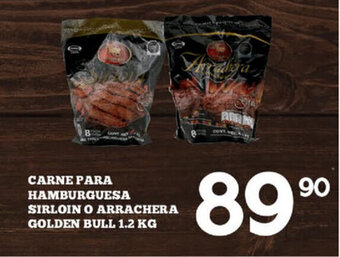 Alsuper Carne para Hamburguesa sirloin o Arrachera Golden Bull 1.2kg oferta