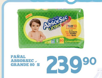 Alsuper Pañal Absorsec Grande 80 s oferta